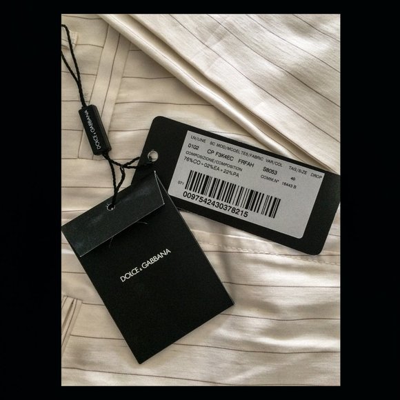 Dolce&Gabbana white stripe pants size 40 NWT low waist - Picture 4 of 7